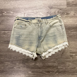 Free People Lace Trim Distressed SHORTS 30