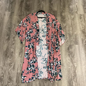 Spendid Floral Print Open Front Maxi COVER UPS L