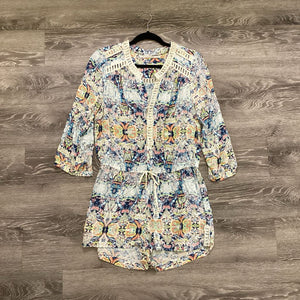 12th St Patterned LS Tie Shorts JUMPSUITS M