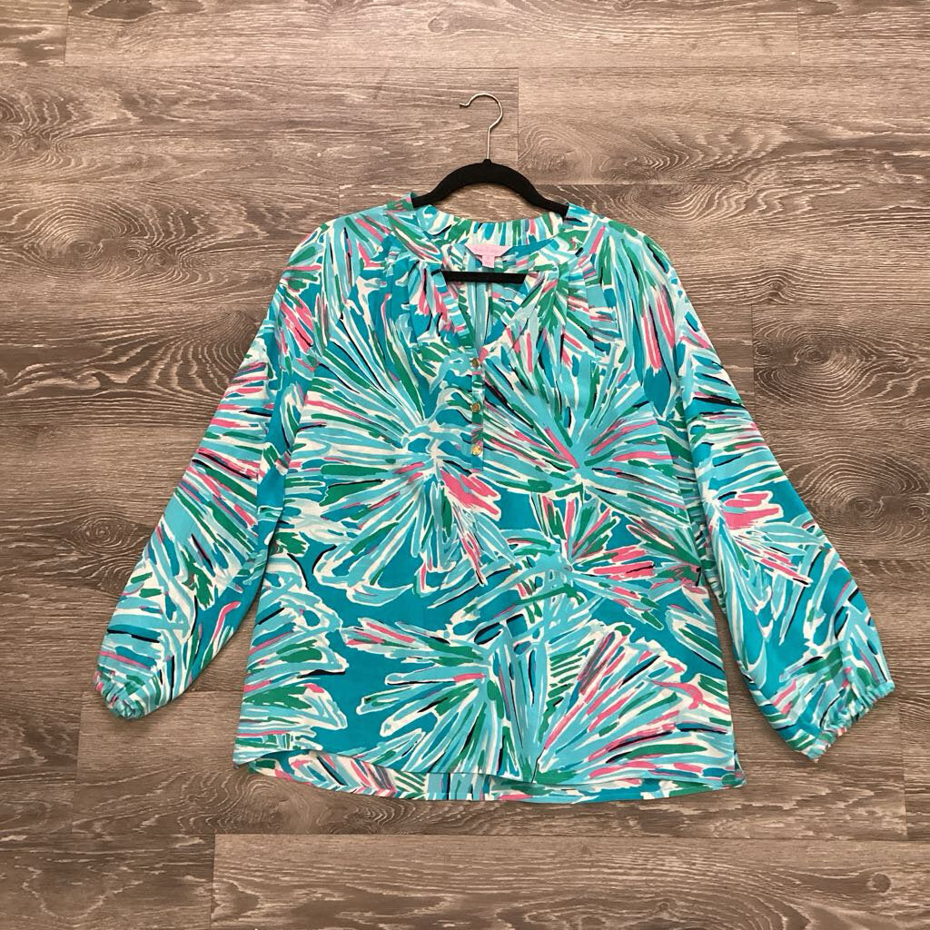 Lilly Pulitzer Silk/Flower TOPS M