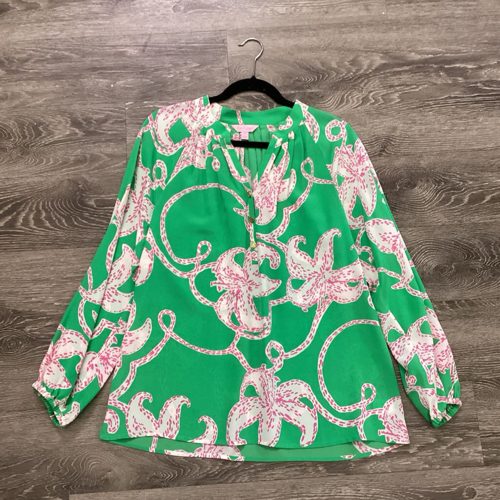 Lilly Pulitzer Silk/Starfish TOPS M