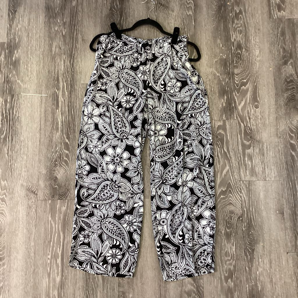 Talbots NWT Floral Wide Leg Soft PANTS S