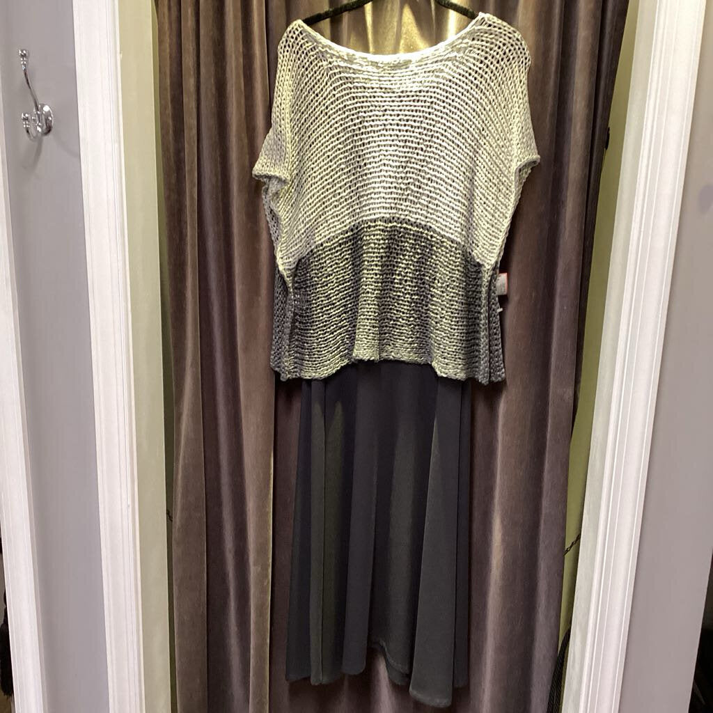 Eileen Fisher Sweater Top Overlay Midi DRESSES S