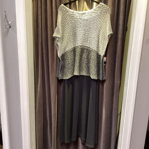 Eileen Fisher Sweater Top Overlay Midi DRESSES S