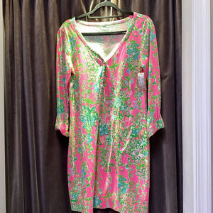 Lilly Pulitzer Patterned Tunic 3/4 Sleeve w Buttons DRESSES M