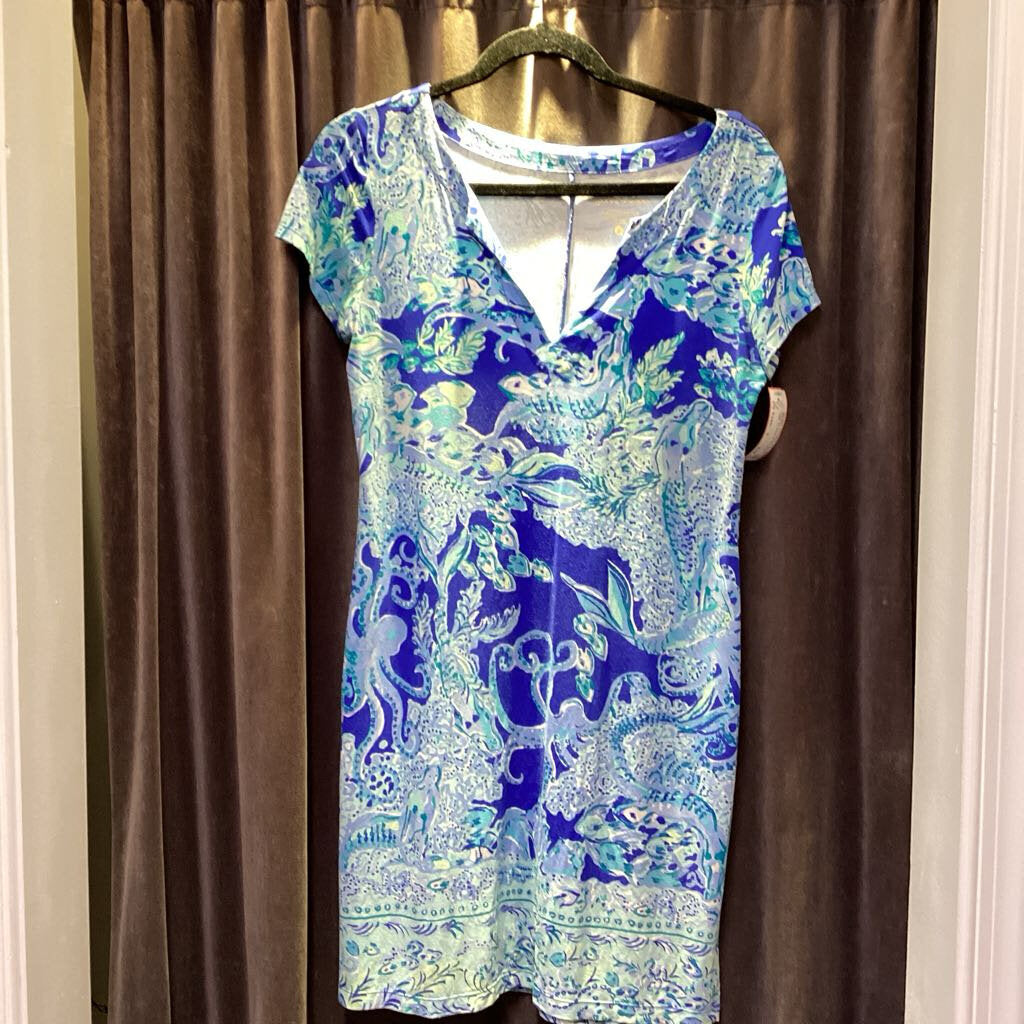 Lilly Pulitzer Vneck SS Coral Print DRESSES S