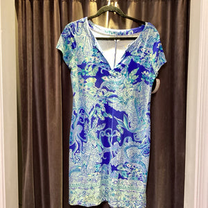 Lilly Pulitzer Vneck SS Coral Print DRESSES S