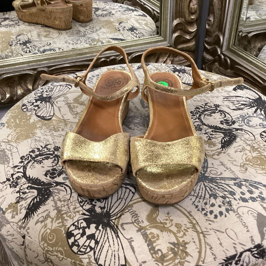 Tory Burch Metallic Wedges SHOES 8.5