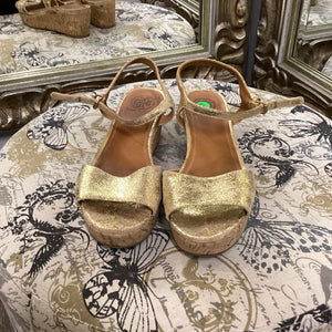 Tory Burch Metallic Wedges SHOES 8.5