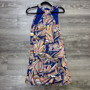 Trina by Trina Turk Floral Print Knot Neck DRESSES M