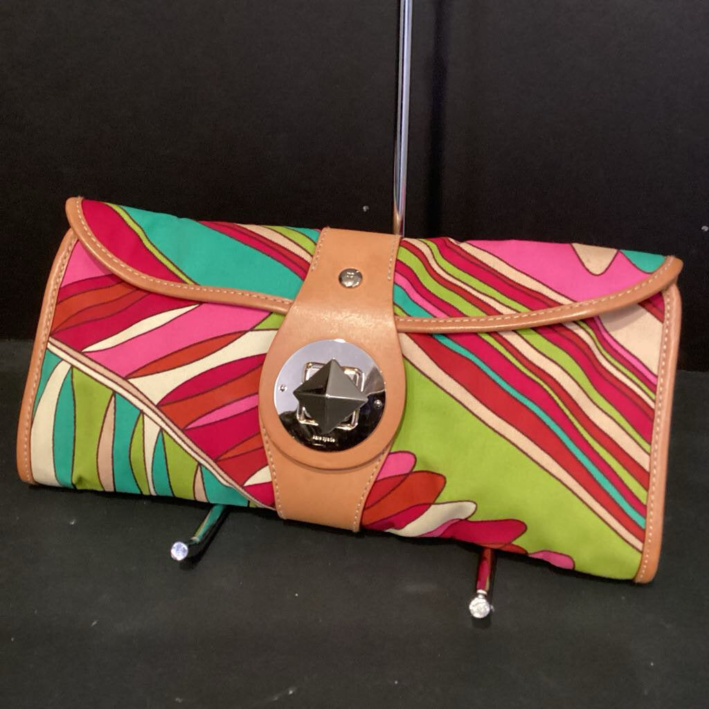 Kate Spade Print Canvas Clutch HANDBAGS S