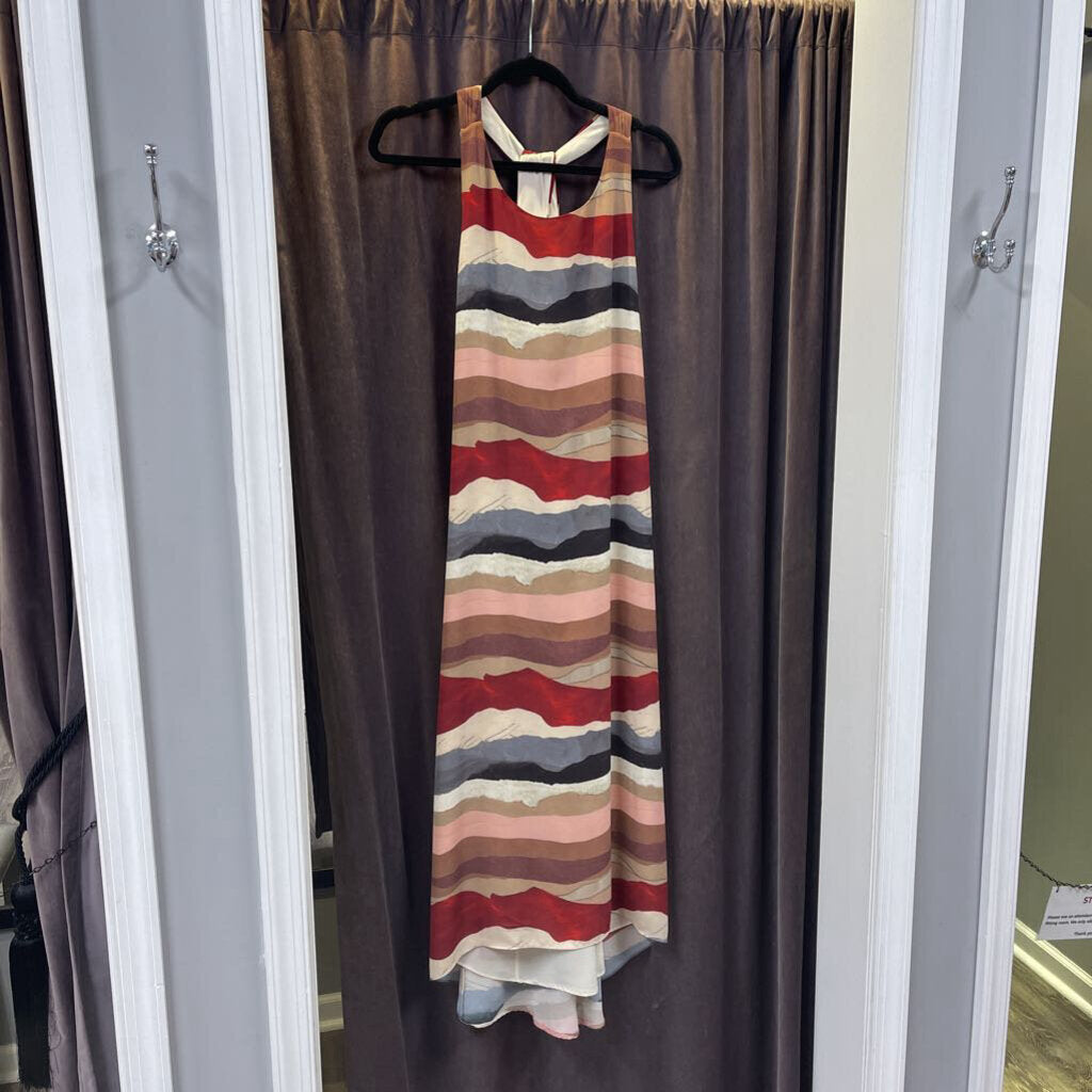 Alice & Olivia NWT Striped Sleeveless Maxi DRESSES L