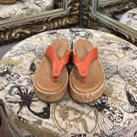 Load image into Gallery viewer, Cordani Leather Wedge Flip Flops SHOES 38
