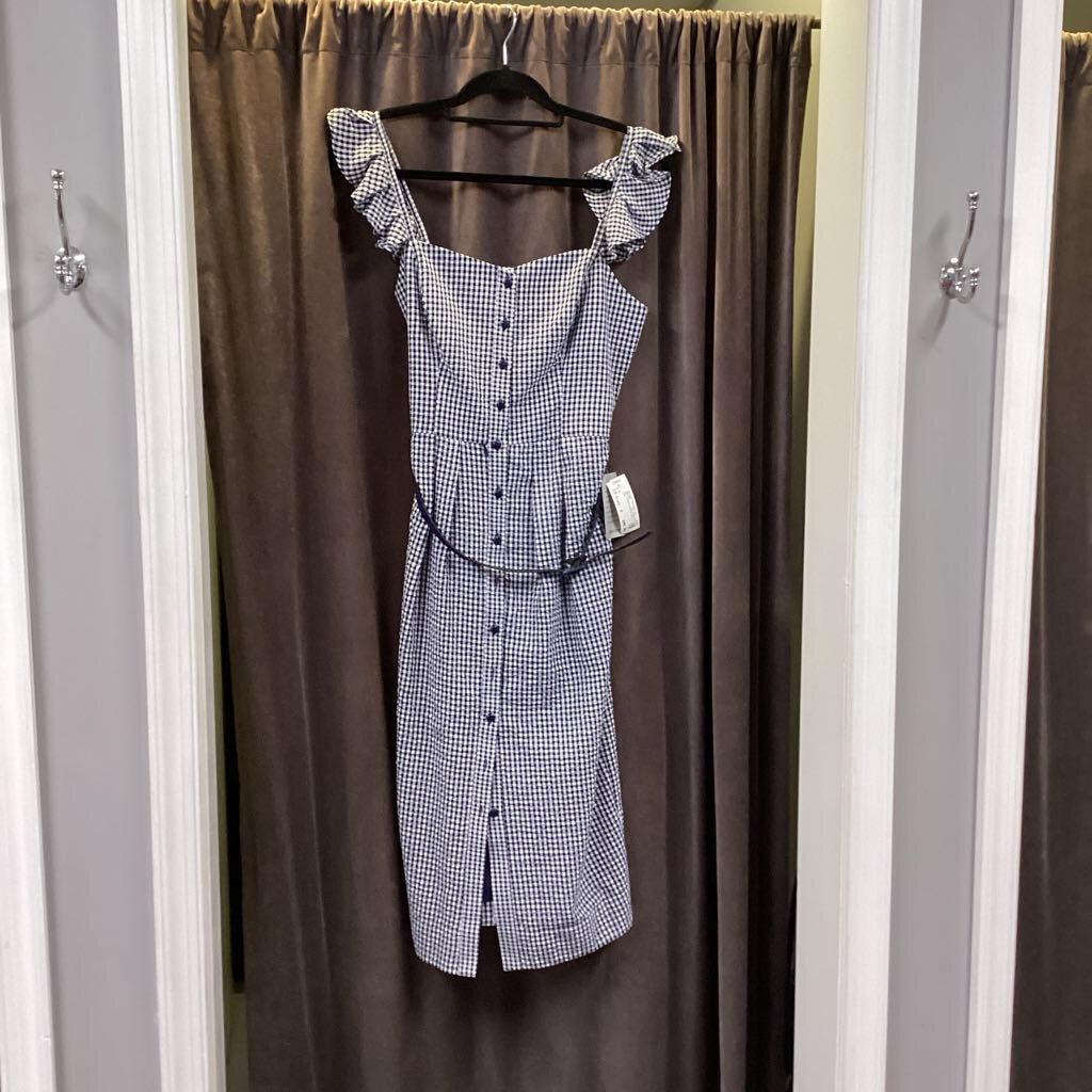 Gal Meets Glam NWT Gingham Buttons Belt DRESSES 8
