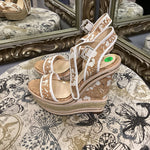 Load image into Gallery viewer, Jessica Simpson Cork Tall Wedge SHOES 9.5
