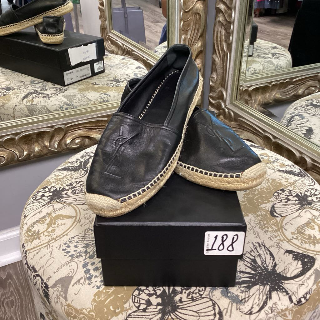 YSL Leather YSL Espadrille Flats SHOES 40