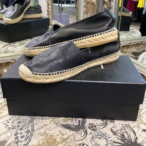 YSL Leather YSL Espadrille Flats SHOES 40