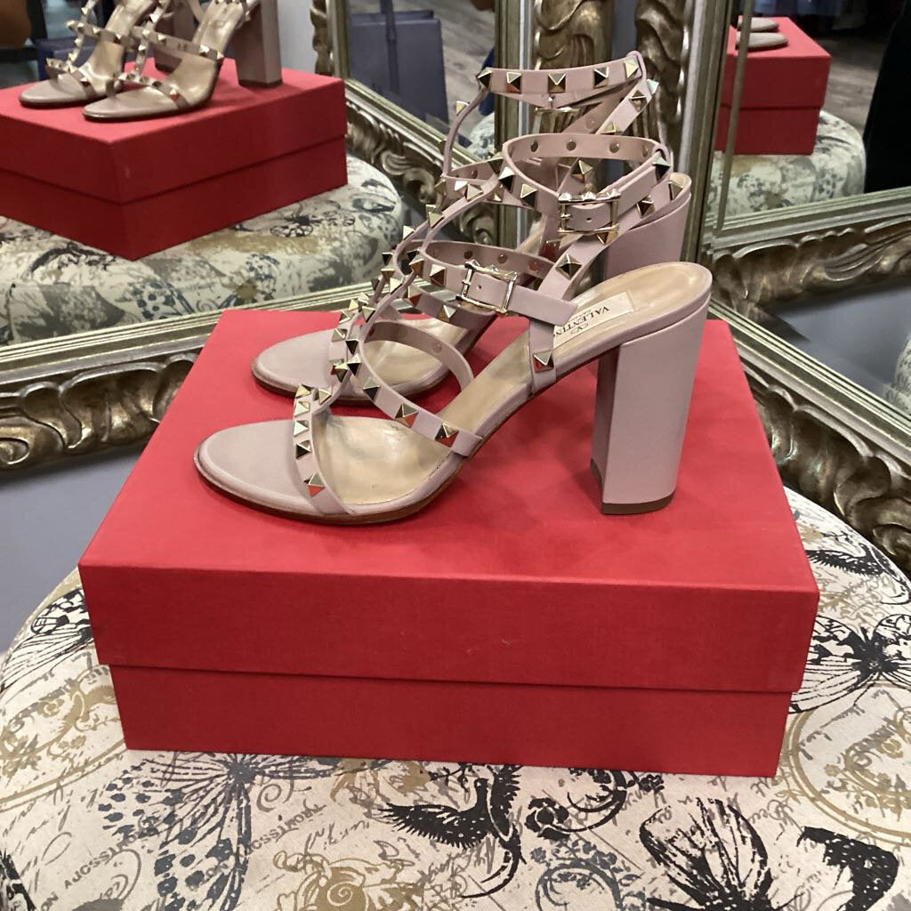 Valentina Studded Strappy Heels SHOES 40.5