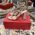 Load image into Gallery viewer, Valentina Studded Strappy Heels SHOES 40.5
