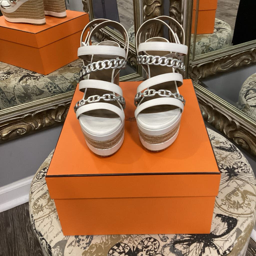 Hermes Chainlink&strappy Wedges SHOES 40