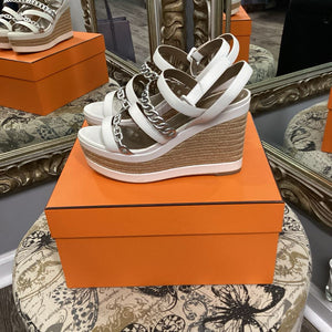 Hermes Chainlink&strappy Wedges SHOES 40