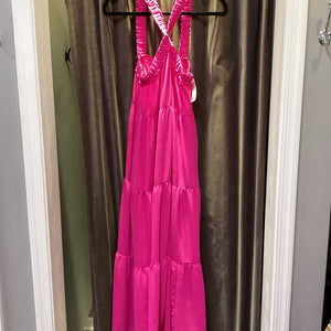 Entro Cross Neck Tiered Maxi DRESSES S
