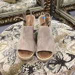 Load image into Gallery viewer, Toms Suede Peep Toe Wedge SHOES 11
