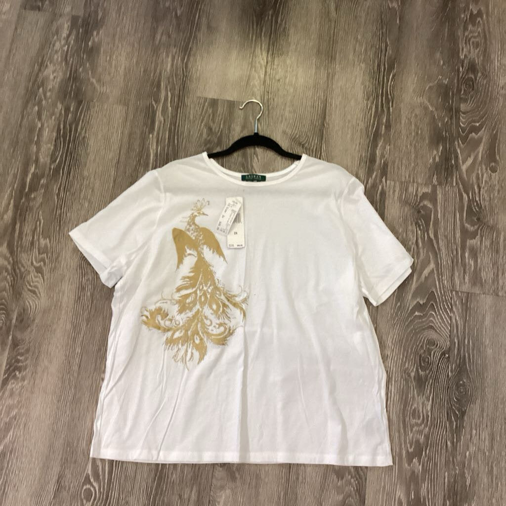 Lauren RL NWT Peacock Tee TOPS 2x