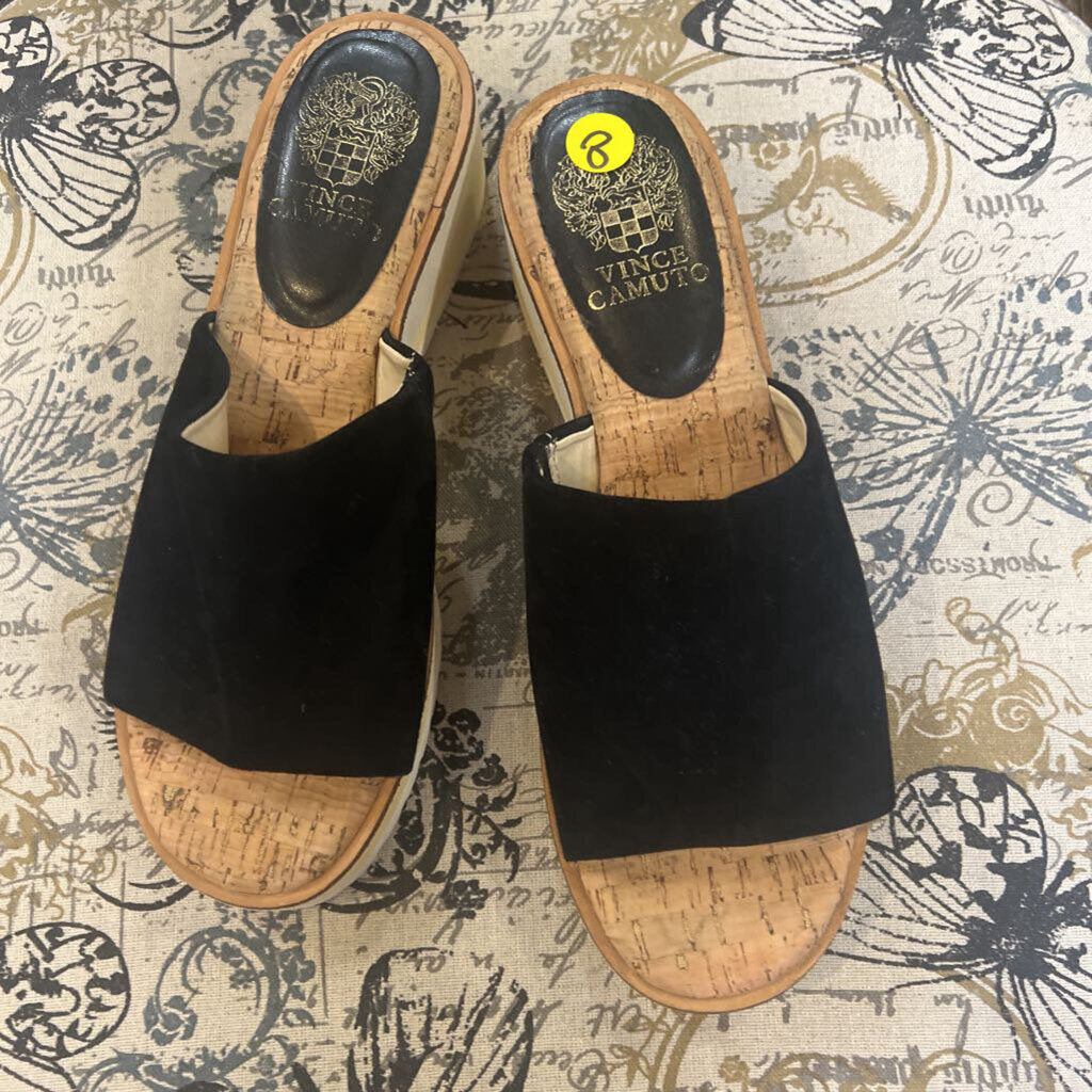 Vince Camtuo Suede Cork Wedge SHOES 8