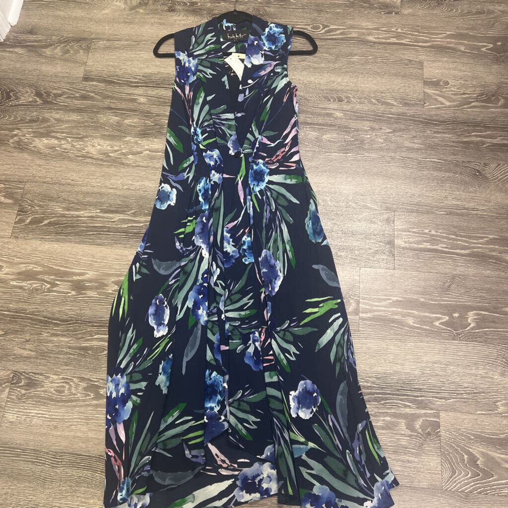 Nicole Miller NWT Floral Midi w Button DRESSES P