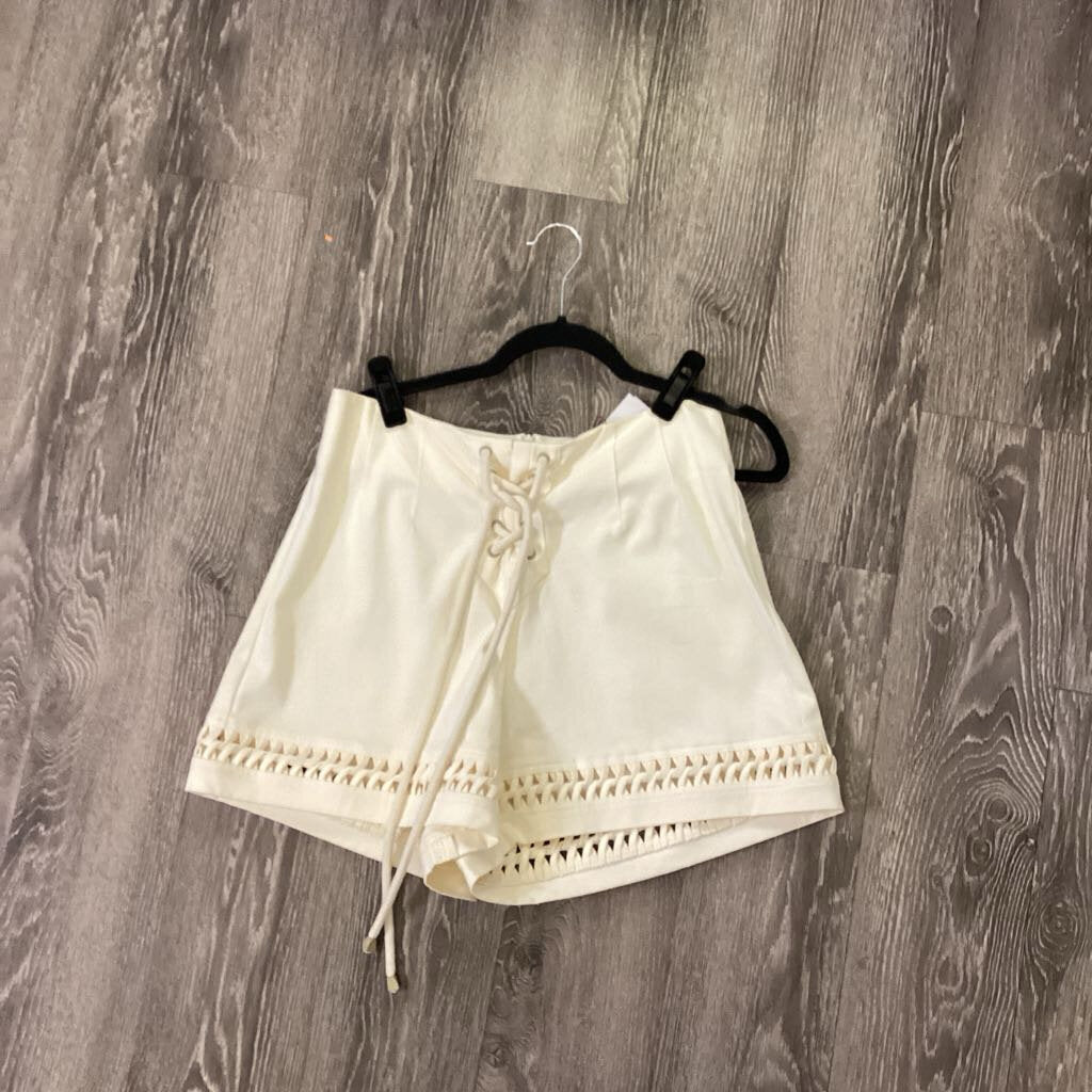 Alemais NWT Lace Up High Rise SHORTS 12