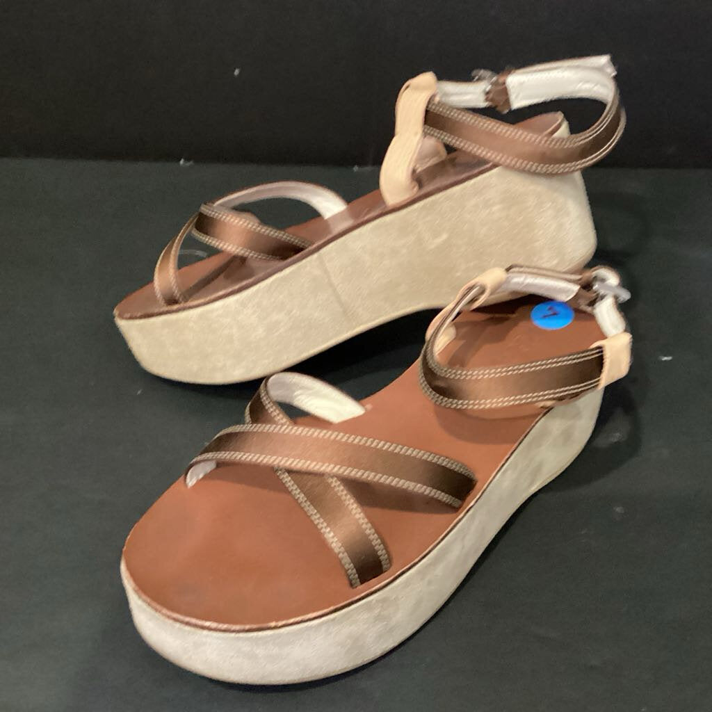 Prada Chunky Wedge Strappy Block SHOES 37