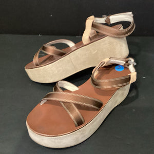 Prada Chunky Wedge Strappy Block SHOES 37
