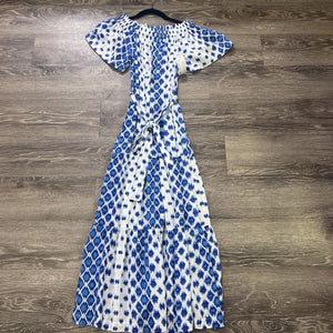 Oliphant Off Shoulder Patterned Maxi w Tie DRESSES XS