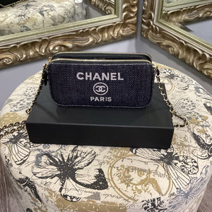 Chanel Double Zip Denim HANDBAGS S