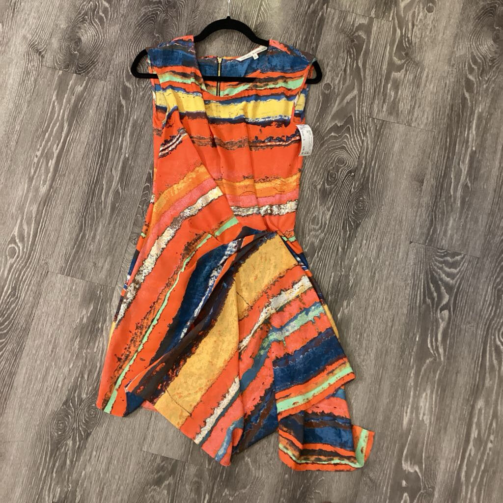 Rachel Roy Patterned SS w Side Gather DRESSES S