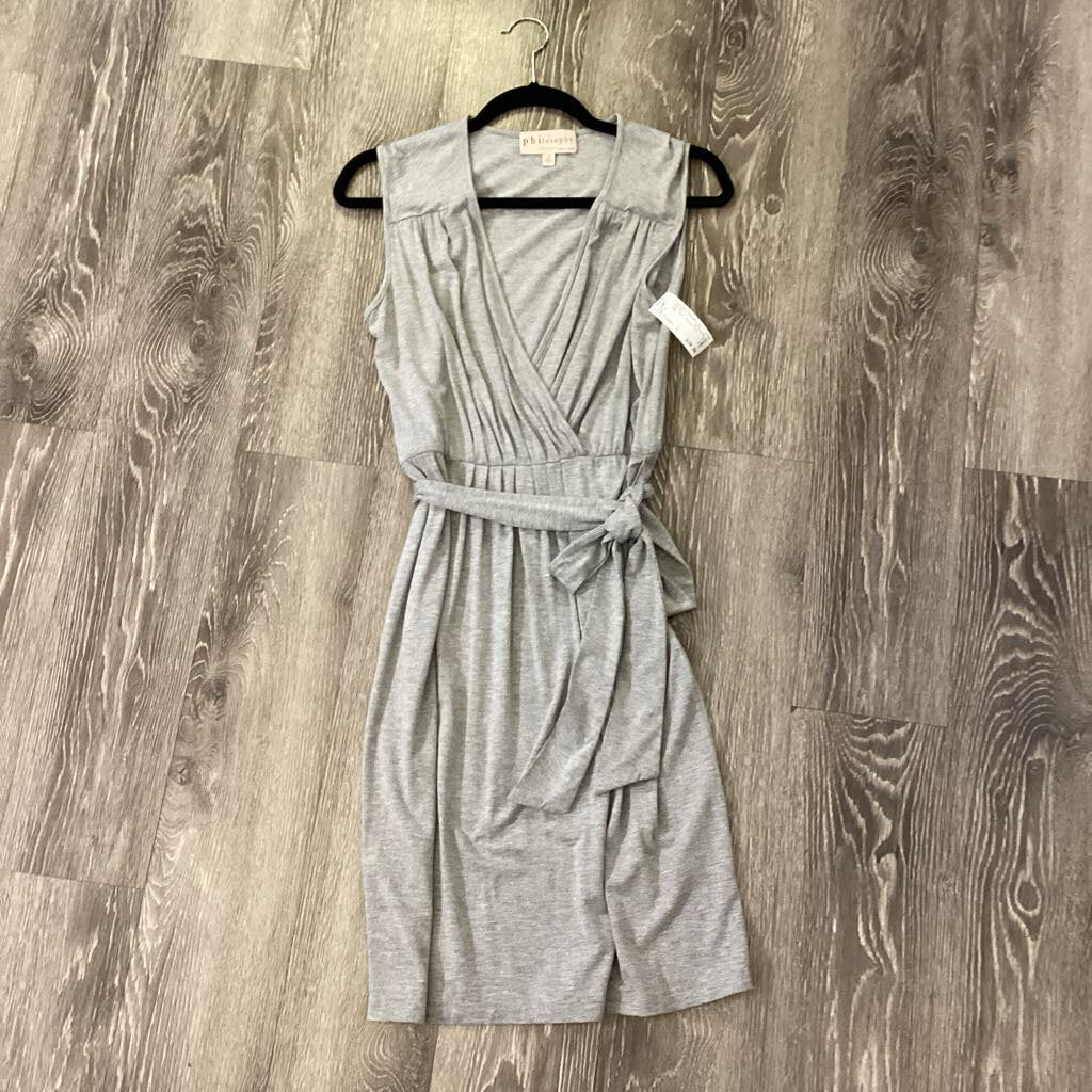 Philosophy Deep Vneck Pleated DRESSES S