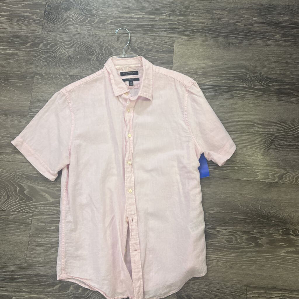 Banana Republic SS Linen Slim Solid MENS SHIRTS M