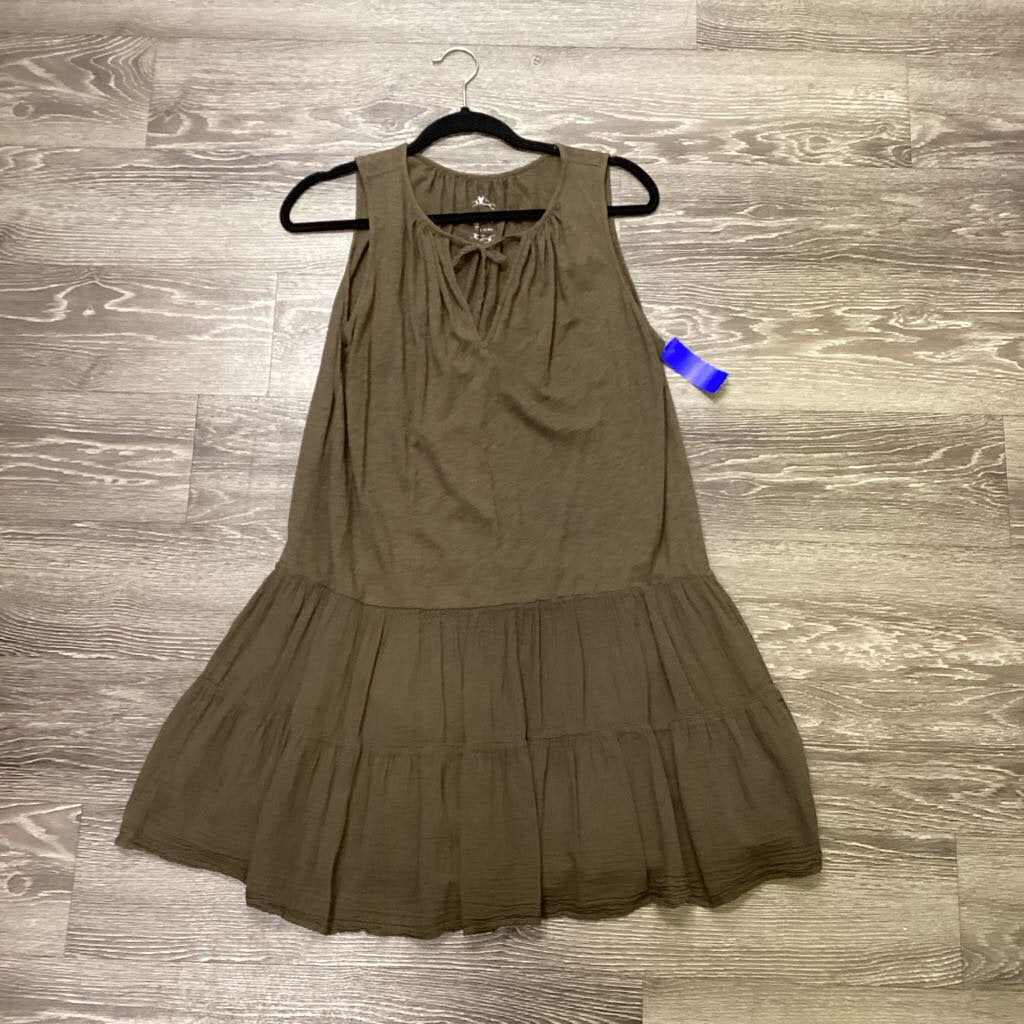 Velvet Flounce Bottom Tie Neck DRESSES S