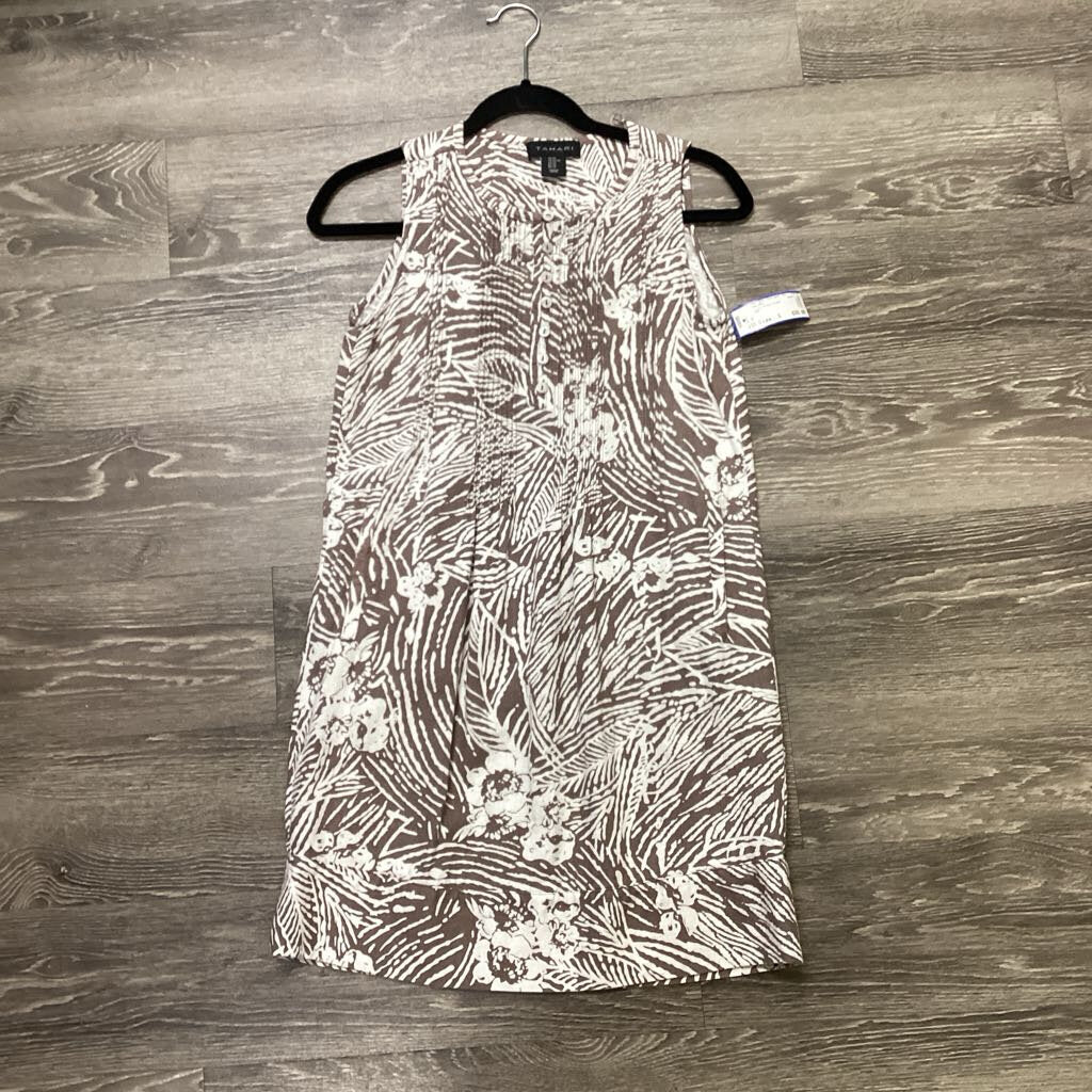 Tahari Linen Pleat Front Patterned DRESSES S