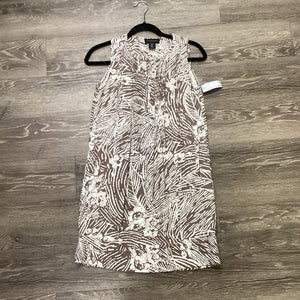 Tahari Linen Pleat Front Patterned DRESSES S
