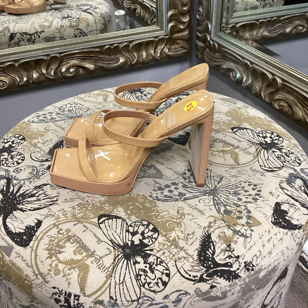 Jeffrey Campbell Patent Strappy Block Heels SHOES 8.5