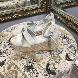 Johnston & Murphy Wedge Peep Toe Espadrille SHOES 8