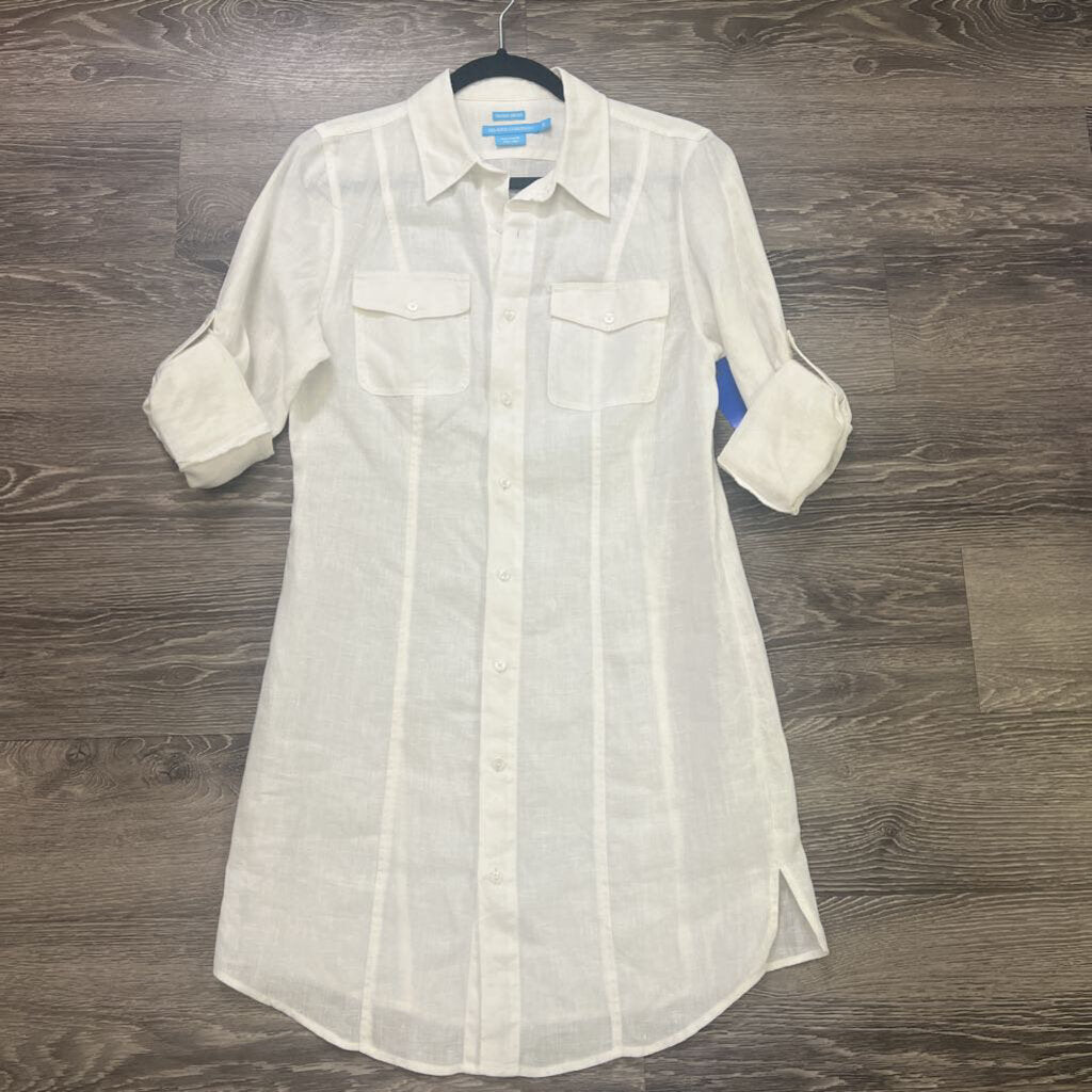 Island Company Linen Pocket Button Up DRESSES S