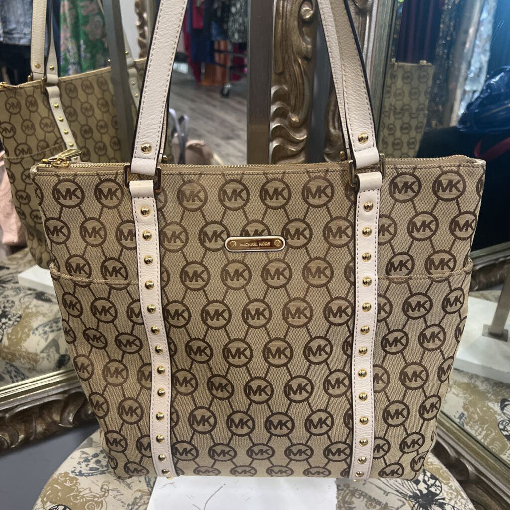 Michael Kors Canvas Monogram Tote w Gromets HANDBAGS M