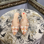 Load image into Gallery viewer, Coach Tweed Pointed Slides SHOES 6
