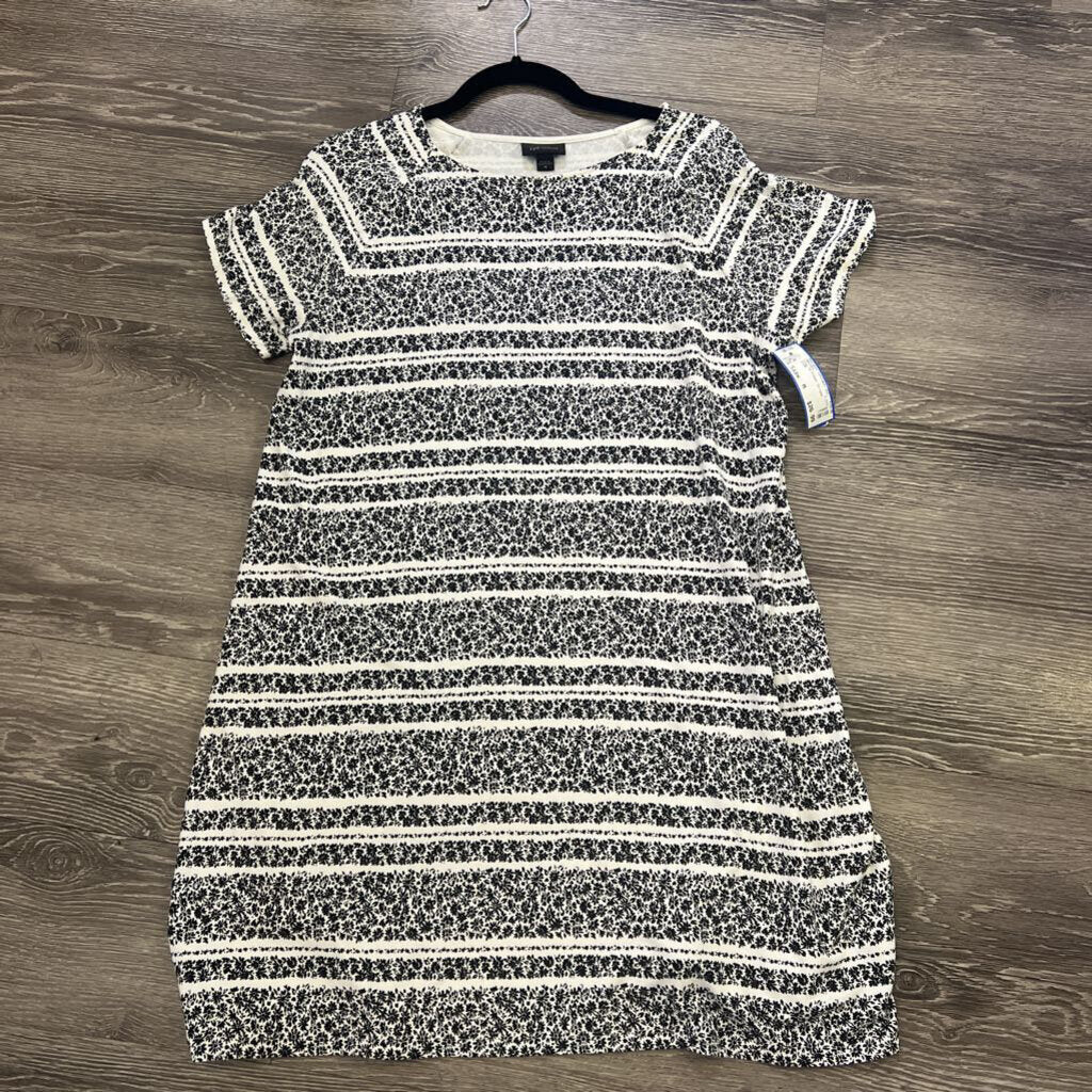 J Jill Crew SS Flower Stripes DRESSES M