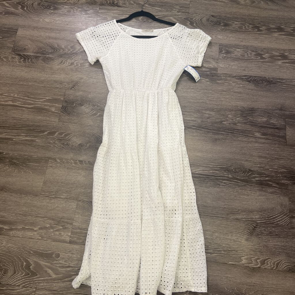 Valentina Nald Eyelet SS Midi Dress DRESSES S