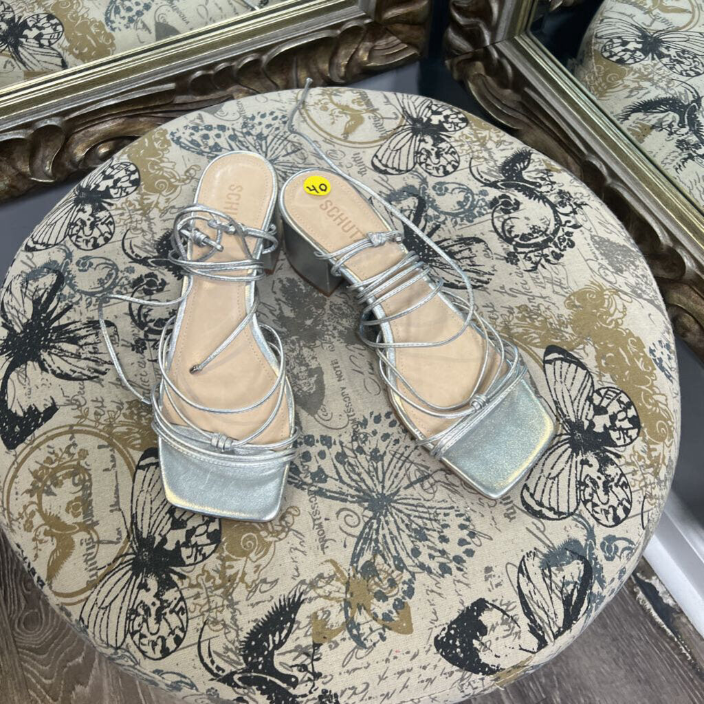 Schutz Metallic Lace Up SHOES 40