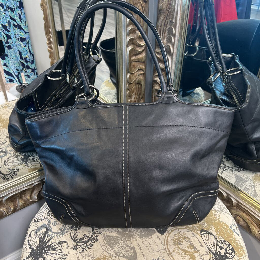 Coach Leather Zip Satchel Tote HANDBAGS XL